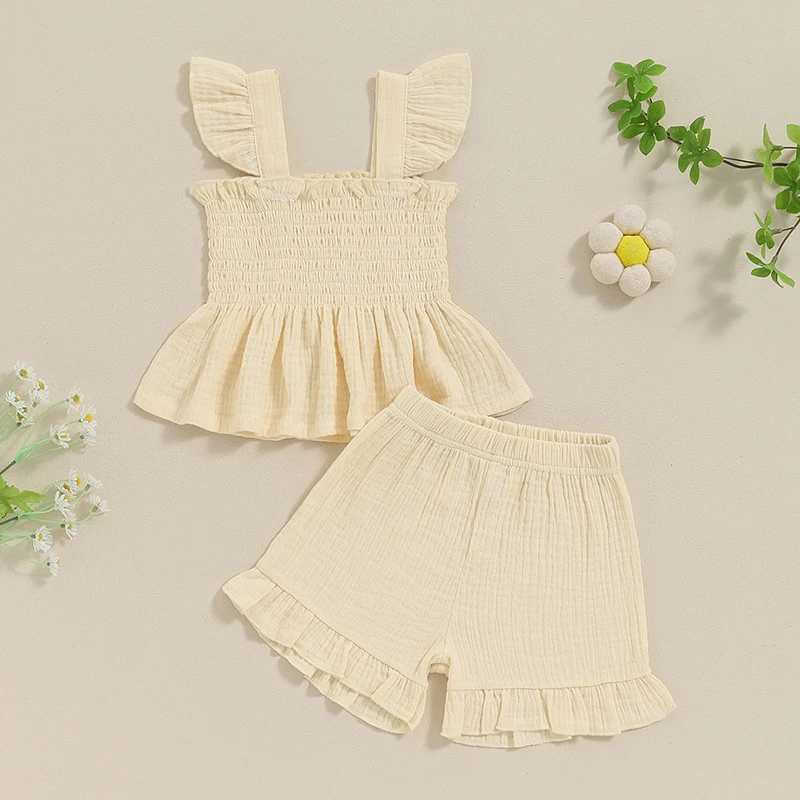 Citgeett Summer Toddler Girls Ruffles Shorts Set Sleeve Camisole Tops Elastic Waistband Shorts Outfits ClothesXJ250305