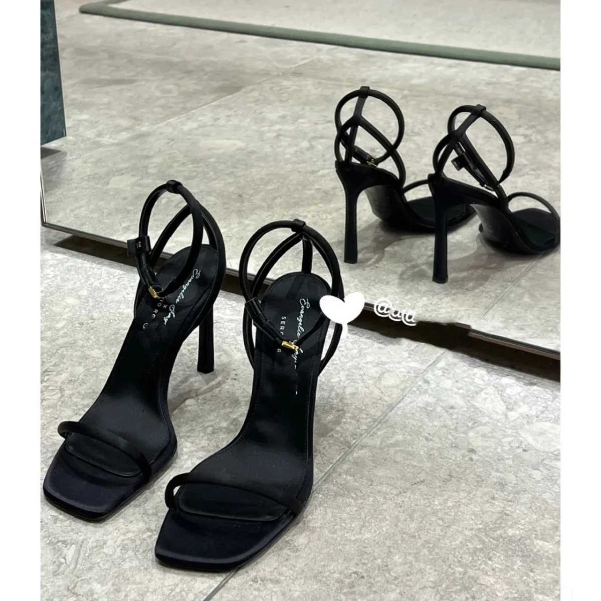 Luxury Huaxia New Square Headed Open Toe High Heels 2024 Womens Bold and Elegant Fine Heel SandalsXJ2500305