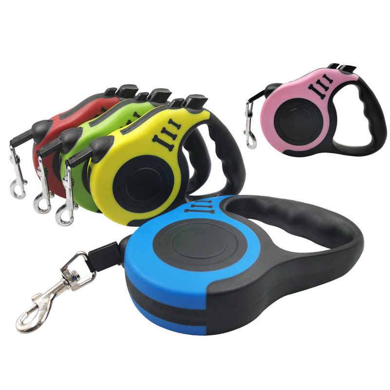 Nylon Dog Harness Adjustable Walking Belt /5m Hands-Free Retractable Leash Multi- Running Rope Collar