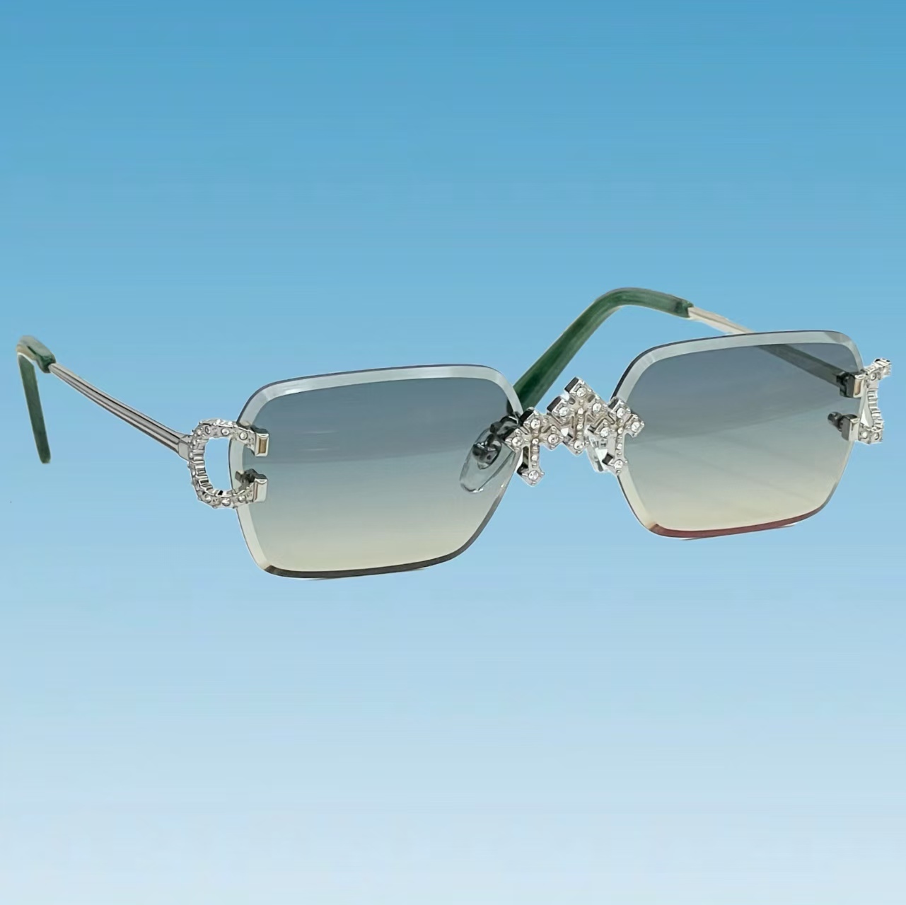 Mossany Fashion Sunglasses Rimless sparkg crystal sunglasses