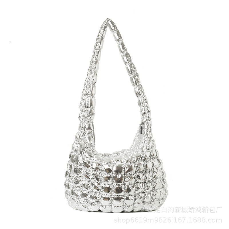 Korean Extra Large Folded Cloud 2024 New Fashion Shoulder Down Cotton Casual Crossbody Bag For Women