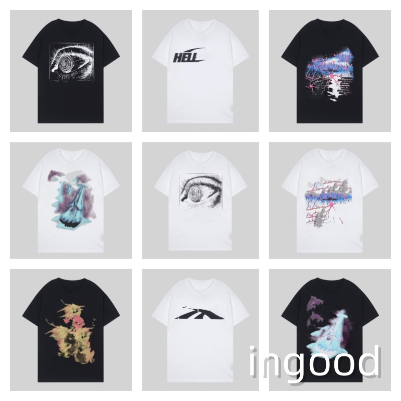 Men's short sleeved couple's trendy loose breathable T - shirt with portrait prints