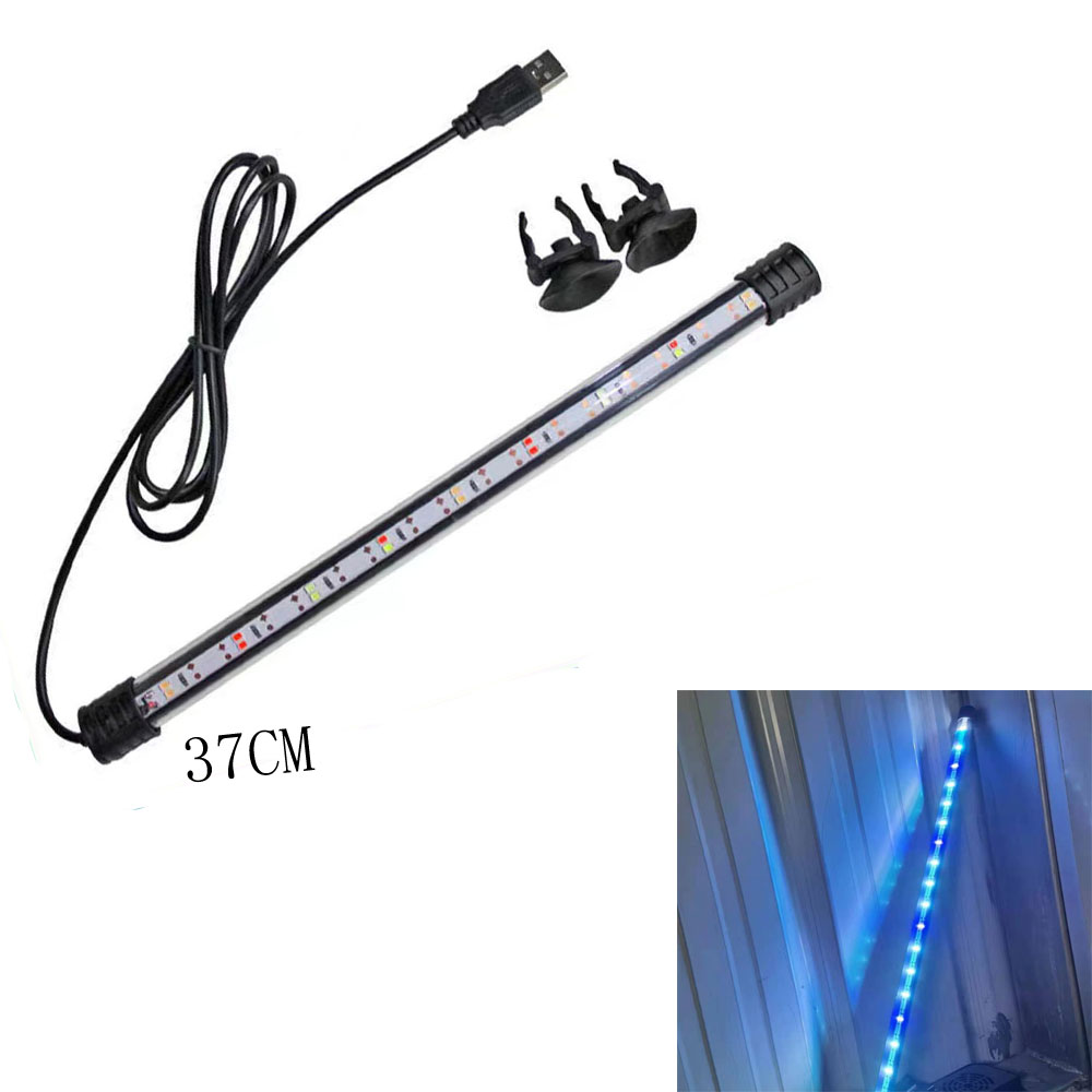 17cm 27cm 37cm USB DC5v Submersible blue white LED Aquarium Light Fish plant grow light underwater for Tank Lighting Bar lamp