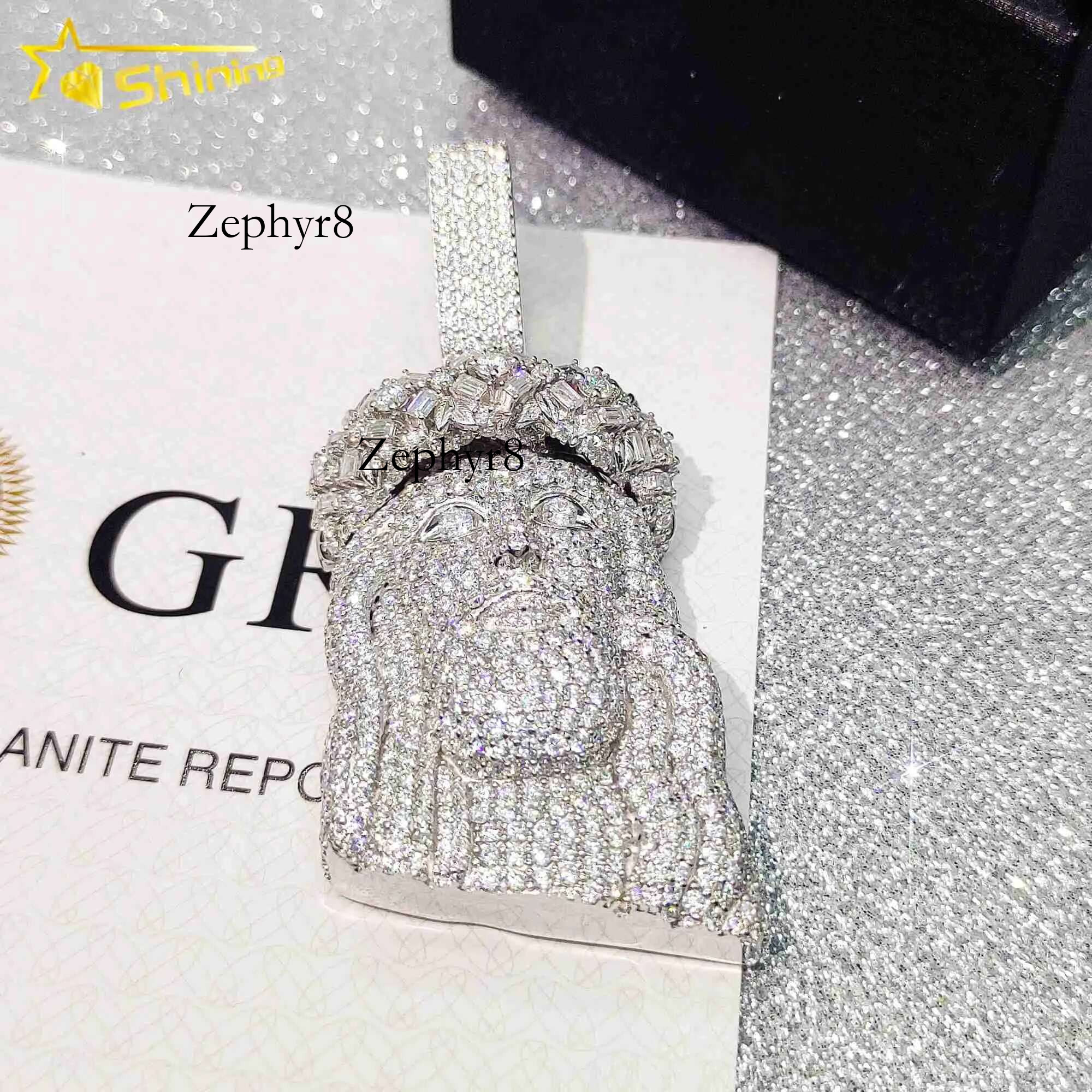 necklace moissanite chain custom pendant Pass Dia Tester FL Hip Hop Jewelry S Jesus