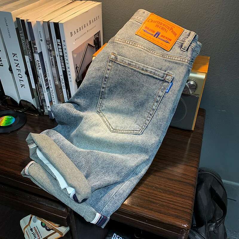 Denim Men's Summer Straight Ripped Thin And Breathableinsfashion Brand Casual Simple All-Match Pirate Shorts