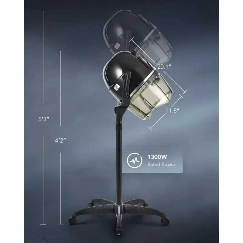 Hair Dryers Ionic hooded hair dryer 1300 watt adjustable hooded upright hair dryer used for beauty salon equipment home hydrotherapy z250305