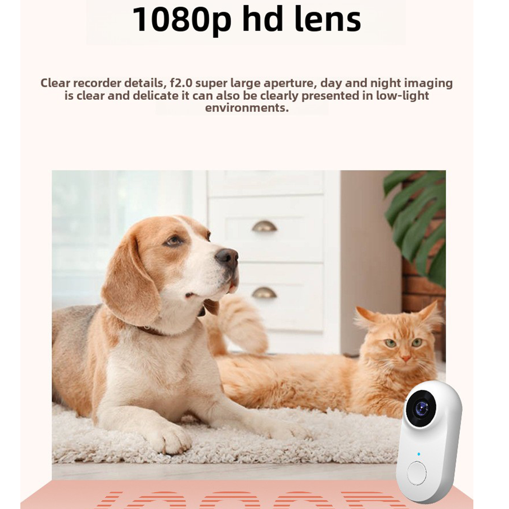 Pet Collar Camera HD 1080P WiFi Lightweight Thumb Action Cam Cats Dogs Mini Sports Video Recorder Motion Detection Night Vision