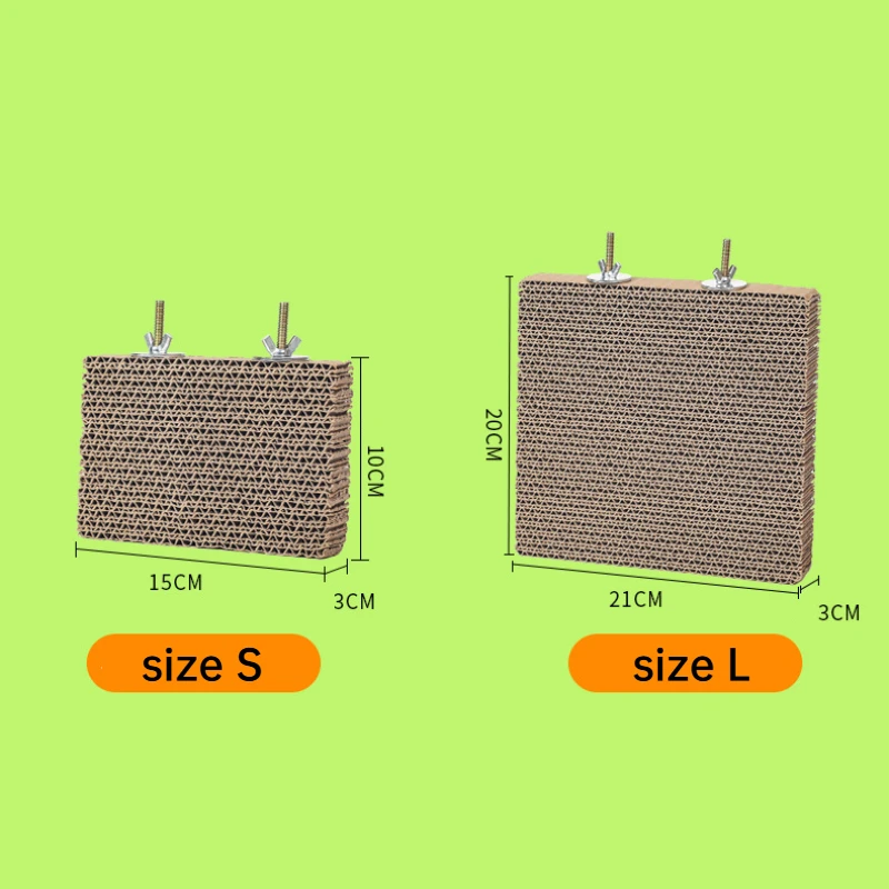 Bird Paper Parakeet Shredding Chewing Toys with cork Parrot Perch Platform Conure Foraging Toys Small Birds Cage Accessory S/L