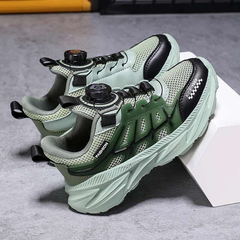 Basketball Sports for Boys Running Kids Lightweight Children's Sneakers Rotary Buttons Outdoor Shoes