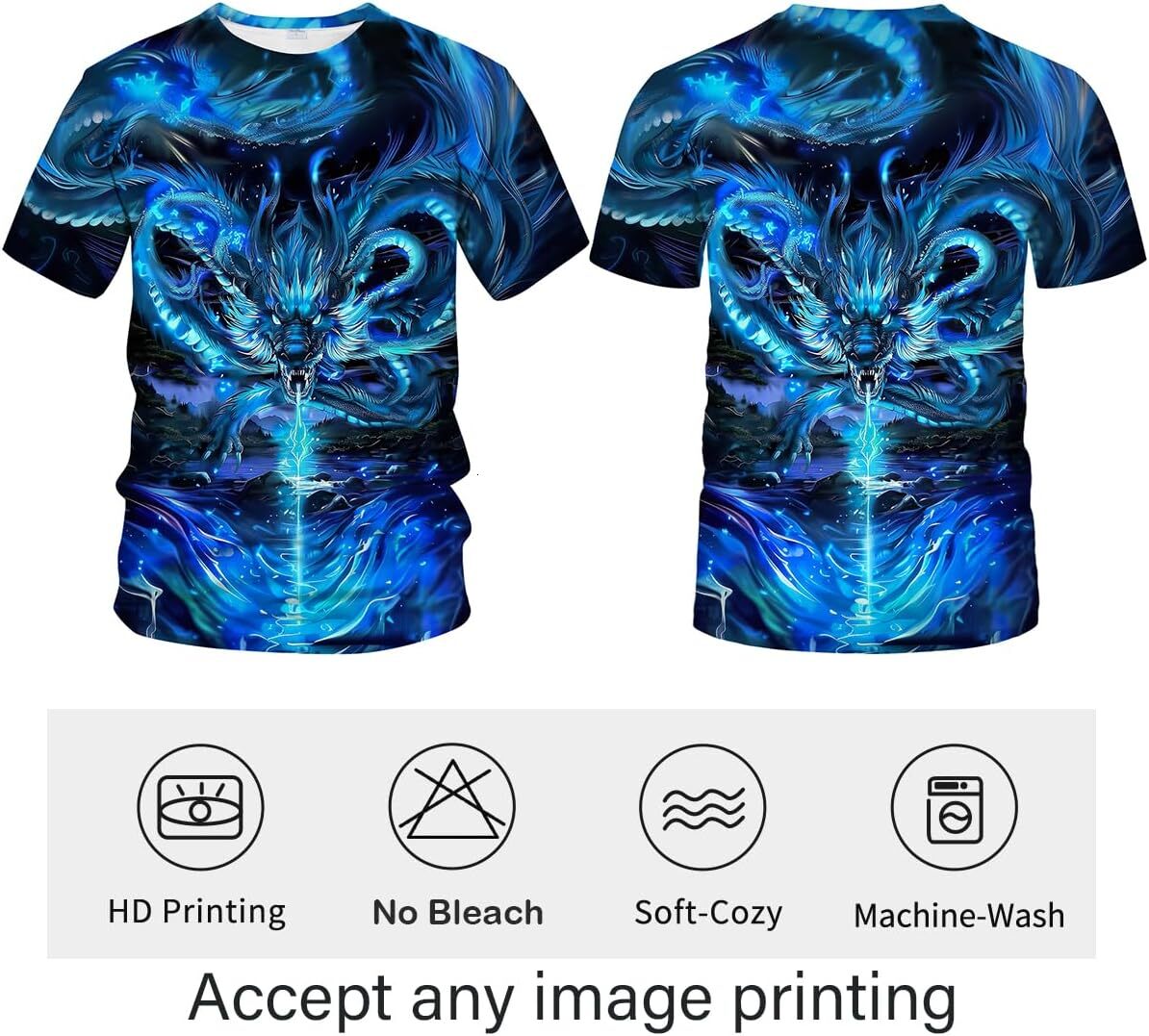 Mens T shirt Mythology Chinese Dragon T-Shirt Funny Anime Graphic Tee Shirt tee Casual tops summer clothes Cool animal patterns