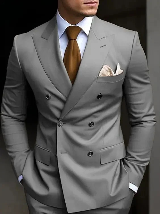 Mint Green Double Breasted Mens Suits Sixbuttons 2 Piece Set Blazer Pant Custom Made Wedding Tuxedos Male Prom Party 250224