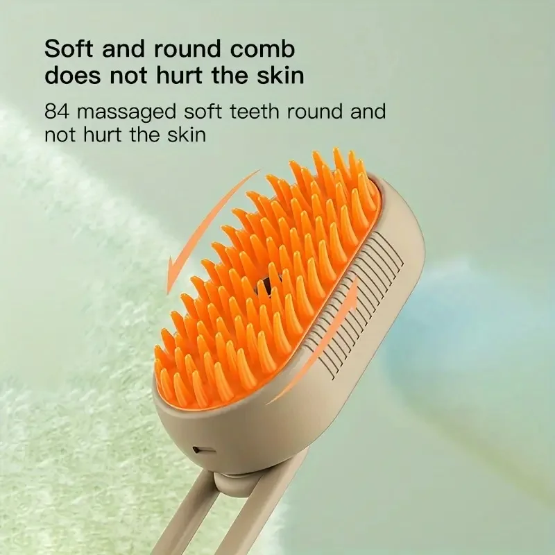 Cat、Dog、Pet Spray Massage Brush, One-Click Steam Spray, Foldable, Rotatable, Hair Combing, Bathing And Hair Removal Brush Comb