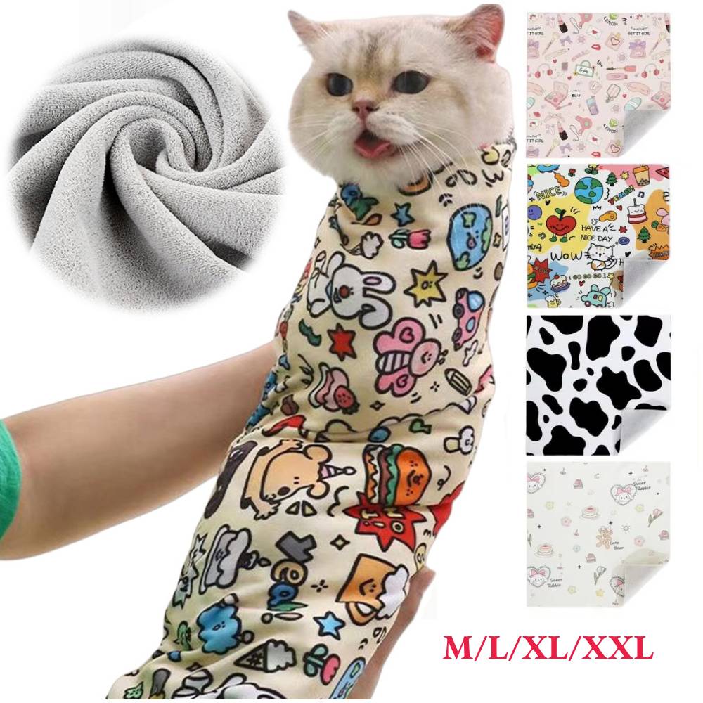 Cat Grooming Wrap，Cat Restraint Bag，Anti-Bite，Anti-Scratch，Cat Calming Wrap，for Medicine Nail Clipping Supplies