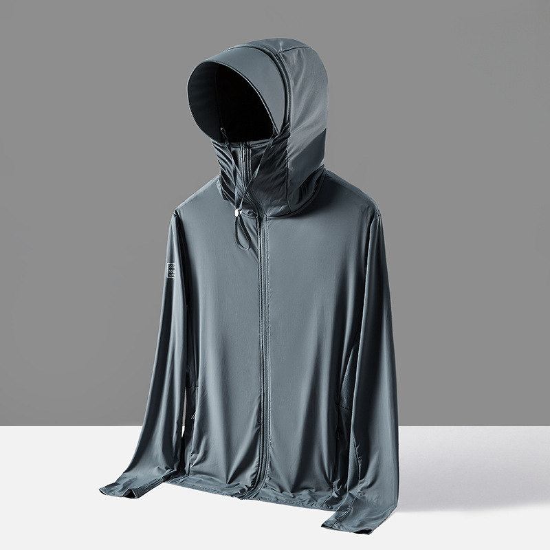 Original gauze cloud and ice men, detachable brim clothes for women, outdoor fishing, men's sunscreen clothes, large size tracksuit