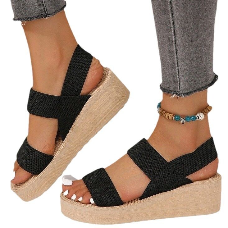 2025 new Roman imitation hemp rope with sloping heels and exposed toes for women's sandals ddmykukumalu