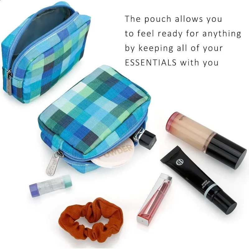 Ship from US Cute Small Makeup BagCosmetic Toiletry Make up Little Items Pouch for PurseZipper Mini Tech Charger Cable Electronic Organizer 250305FBB