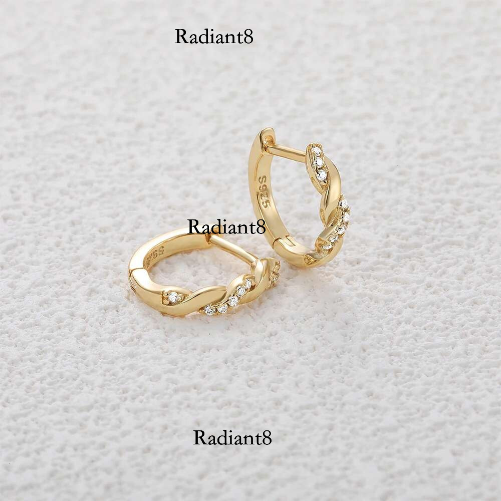 ROXI Sterg Sier 1Pair Wave Cross Hoop Earrings For Women Moissanite shining dia 3 Styles Earring Ear Buckle Party
