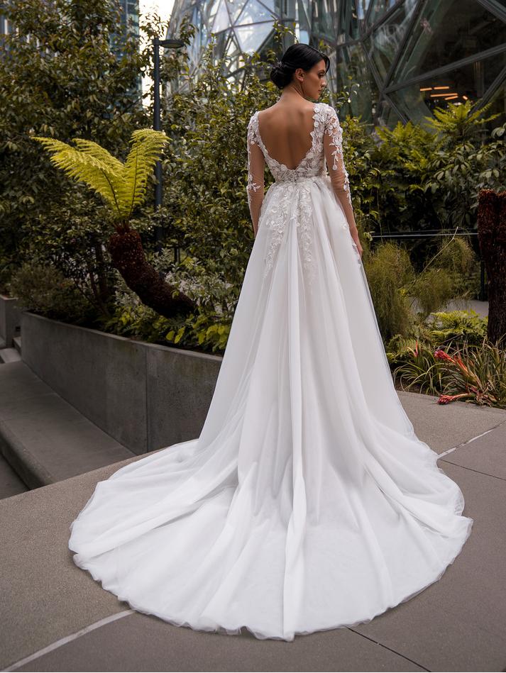 Stylish Wedding Dresses 3D-Floral Appliques Mermaid Bridal Gowns Overskirts Lace Customized Illusion Princess Sweep Train Backless Bride Dress Vestido