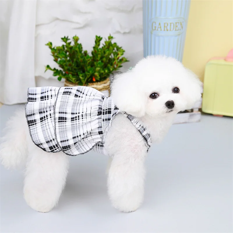 Small Dog Dress Cat Skirt Summer Pet Clothes Chihuahua Yorkshire Pomeranian Shih Tzu Maltese Schnauzer Puppy Dresses Costume XS