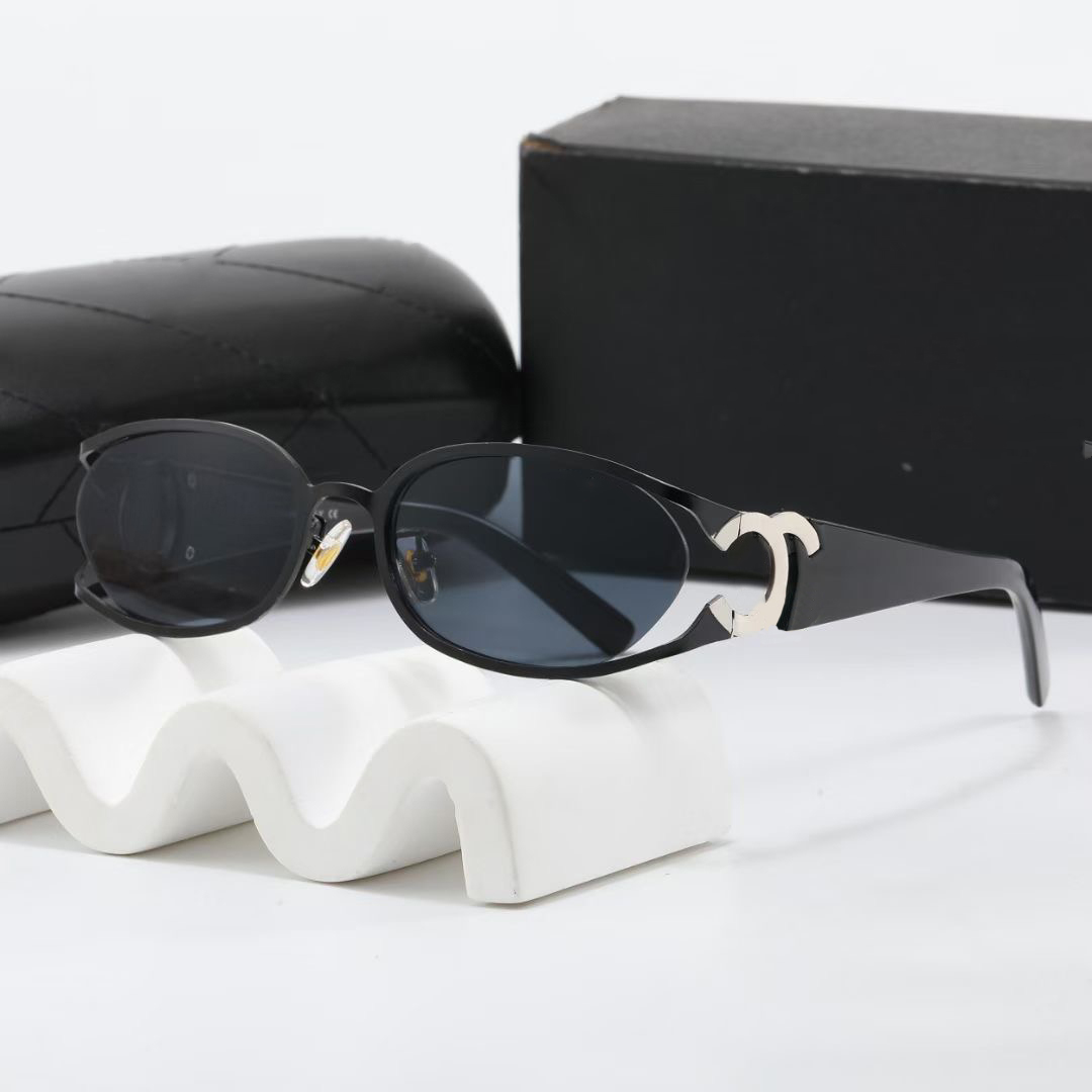 Luxury designer sunglasses Oval Simple sunglasses for women mens drive sunglasses fashion Beach shading UV protection polarized glasses gift with box