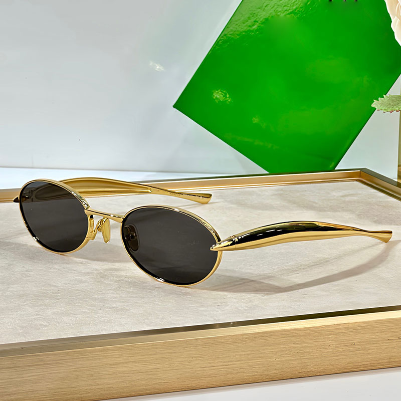 Luxury Women Oval Sunglasses Designer carved sardine shaped glasses 1386 Men small frames Metal sunglasses Outdoor UV400 protection