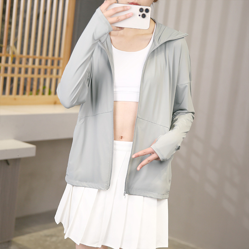 New tracksuit Original Yarn Ice Feel for Women's Summer UV Coat Breathable Ultra thin Skin Sun Protection Clothing