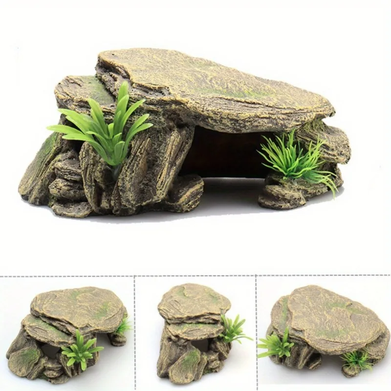 1PC Aquarium Turtle Tank Decoration Terrace Artificial Shelter Decor Ornament Reptile Resting for Fish Terrapins Frogs Turtles