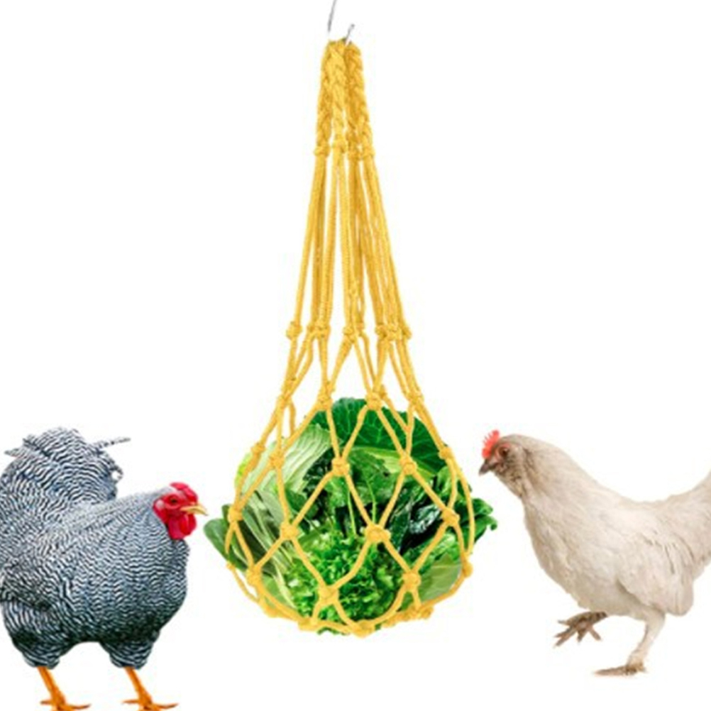 Hen Feeding Net Bag to Birds Vegetable Feeder Poultry Bags Chicken Yellow Mushroom Hunting