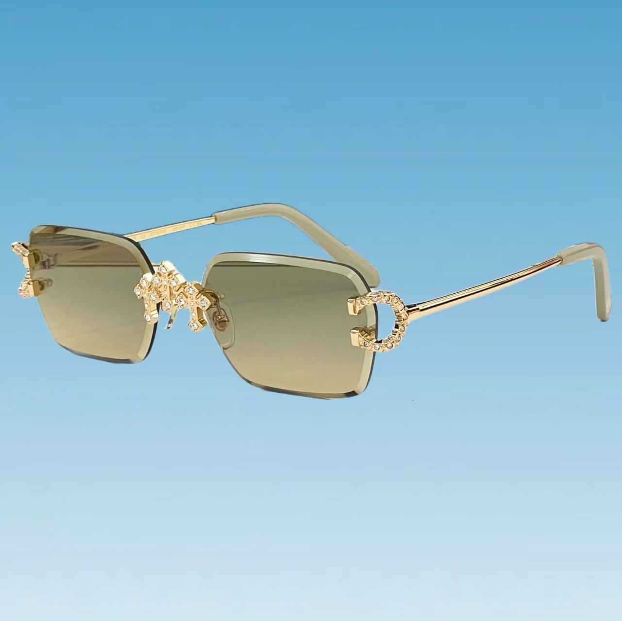 Mossany Fashion Sunglasses Rimless sparkg crystal sunglasses