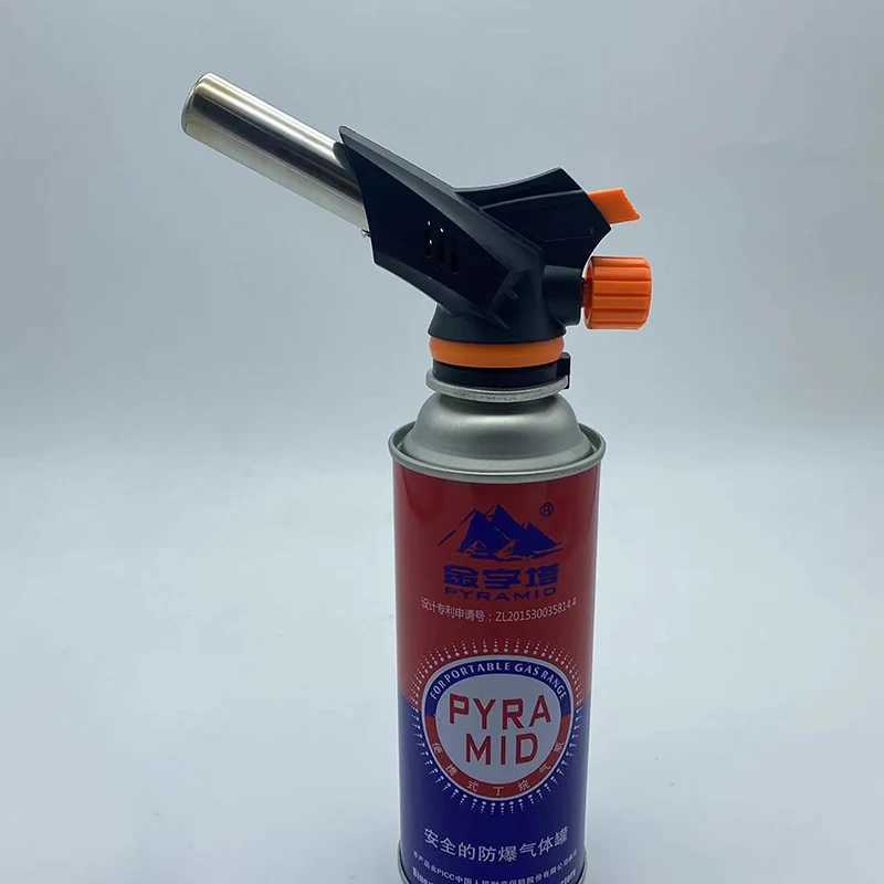 Welding Gas Torch Flame Gun Burner Nozzle Flamethrower Butane Burner Outdoor Camping BBQ Brazing Torch Kitchen Cooking BurnerT250305