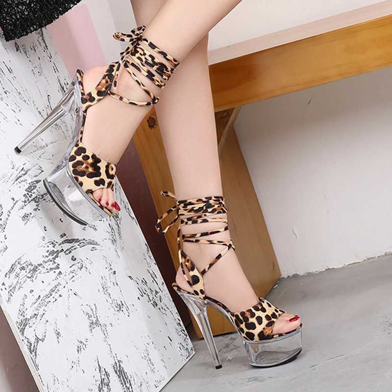 Fi Platform High Heels Transparent Sandals Open Toe Lace Up Straps Pumps Sexy Party Prom Nighlub Ladies Dress ShoesXJ2500305