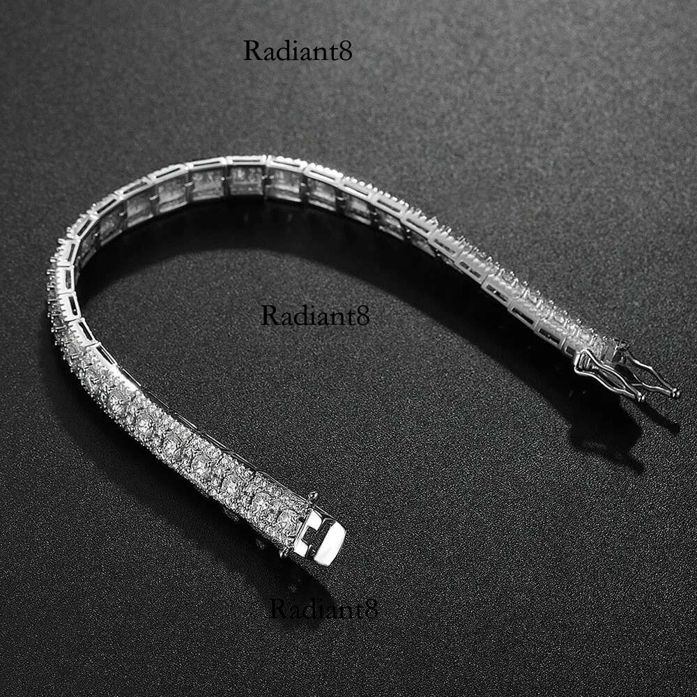 3mm Moissanite Tennis Bracelet for Women Men D Color Lab Dia Sterg Sier Wedding Bridal with GRA Certificate