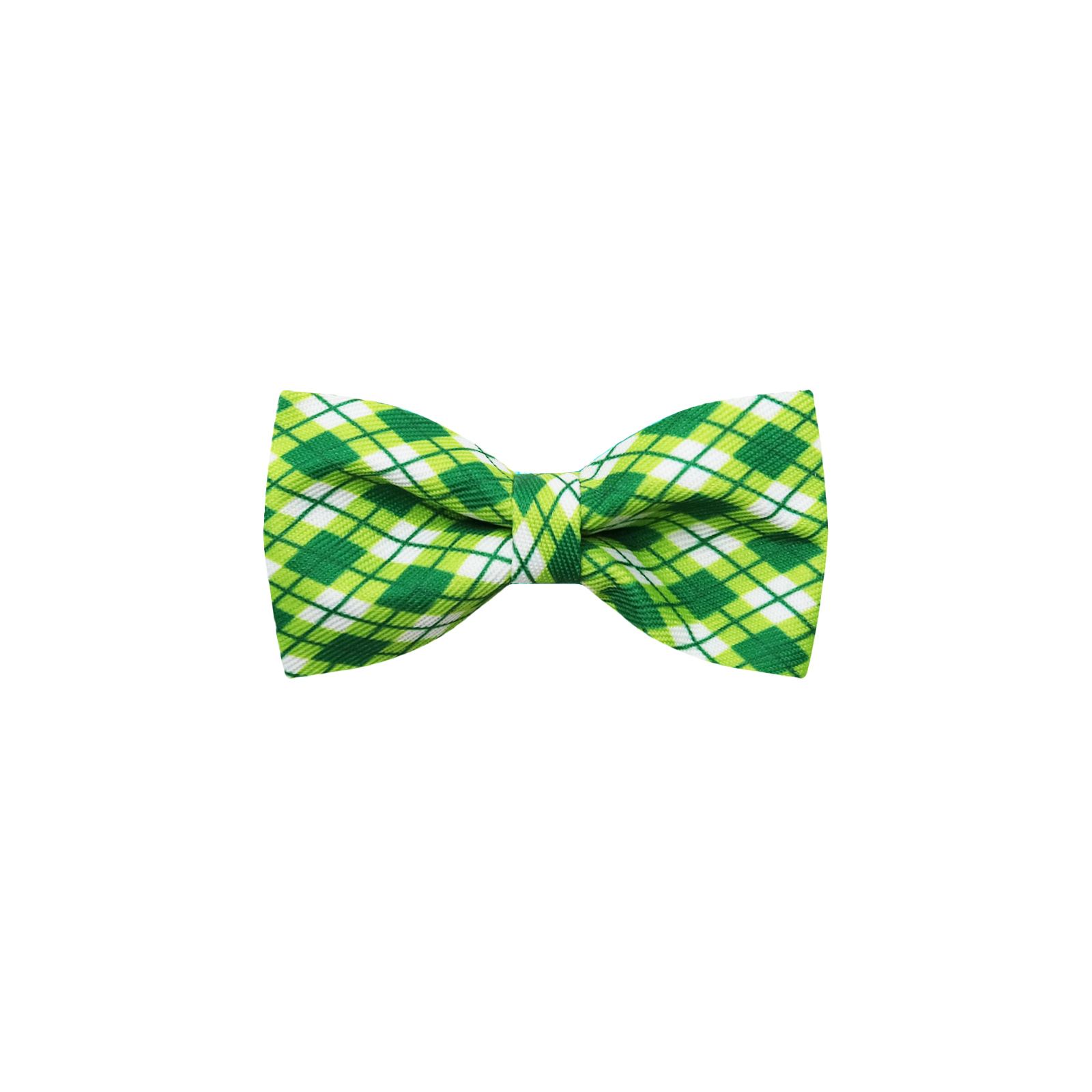 10PCS Green Plaid Style Dog Bow Ties With Elastic Bands Removable St. Patrick's Day Dog Bowties Collars Pet Accessories For Dogs