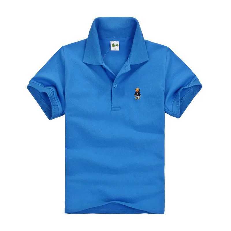 Summer Teenager POLO Shirts 3-14Yrs Children T-shirt For Girls Short-Sleeve Baby Tops Boys Tee Shirts Solid Color Kids OuterwearT250305