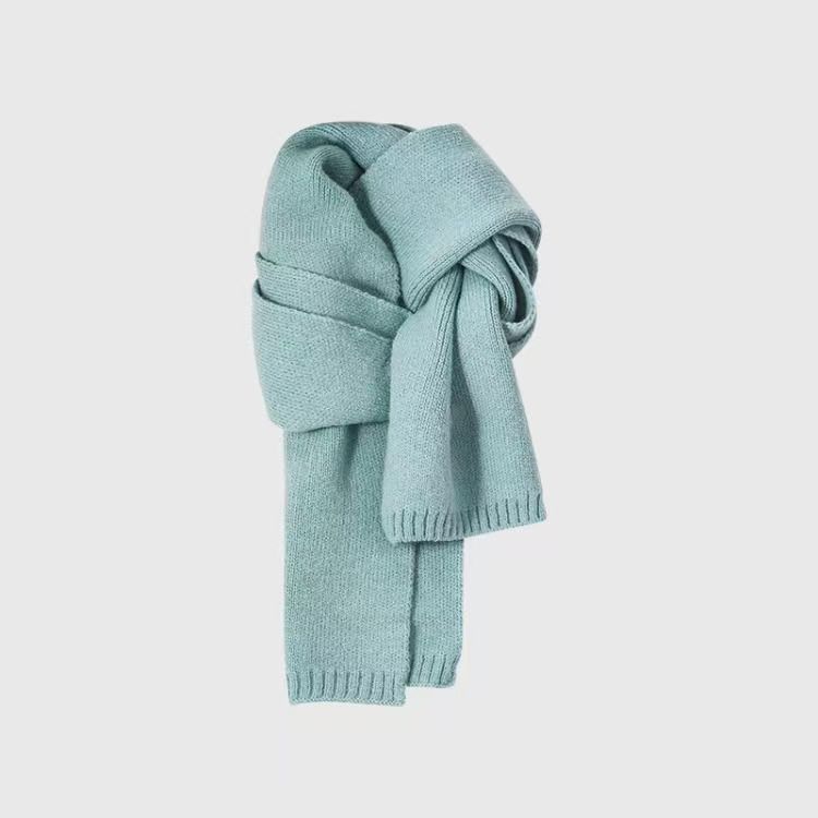 T290 stylish knitted warm scarf winter 2025 new neck scarf Korean version high-end solid color