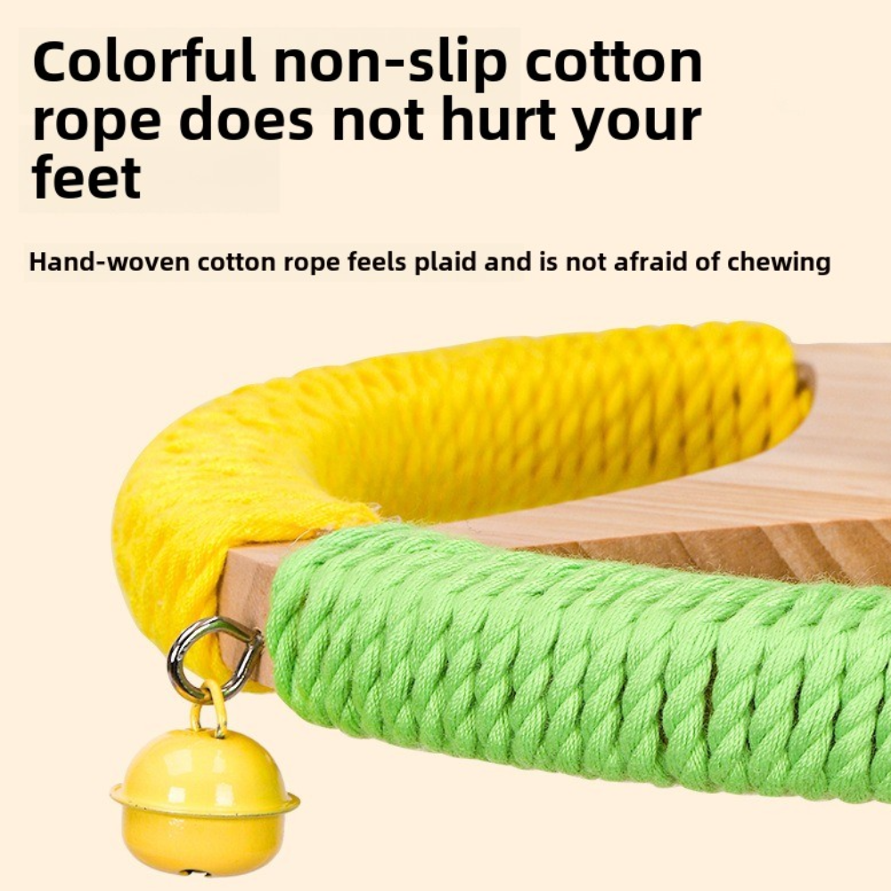 Funny Wood Parrot Rotating Stand Detachable Portable Bird Training Stand with Bells Rotatable Bird Perches Macaw