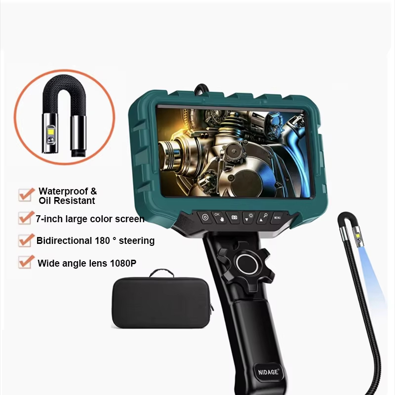 7 inch screen 6mm single and dual lens 1080P 360 degrees steering endoscope HD camera car maintenance engine carbon deposition detection