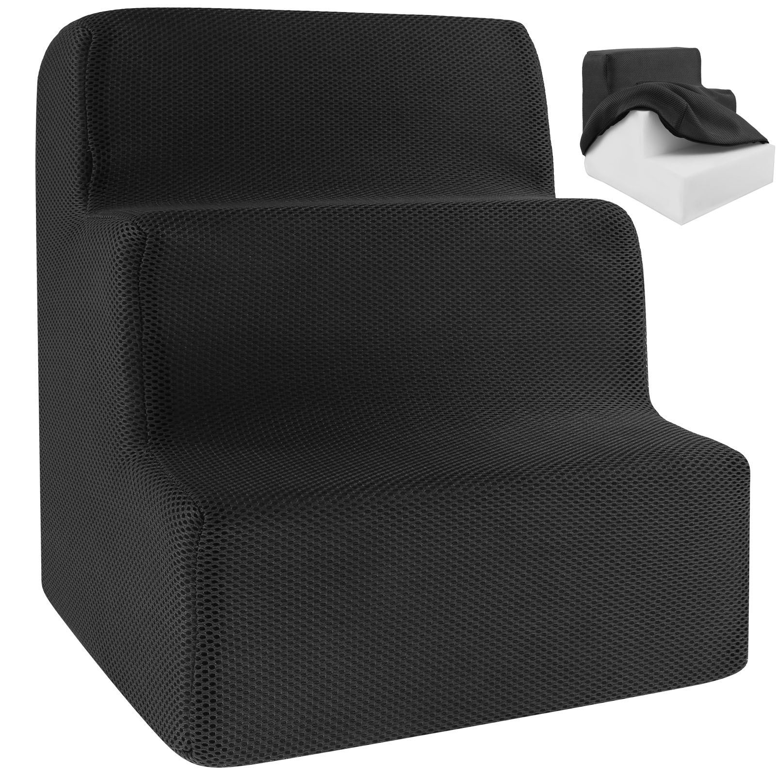 3 Step Stair Dog/Cat Ramp Ladder Washable Pet Stairs with Removable Cover Foam Sponge Dogs Training Pet Ramp Stairs Pet Supplies