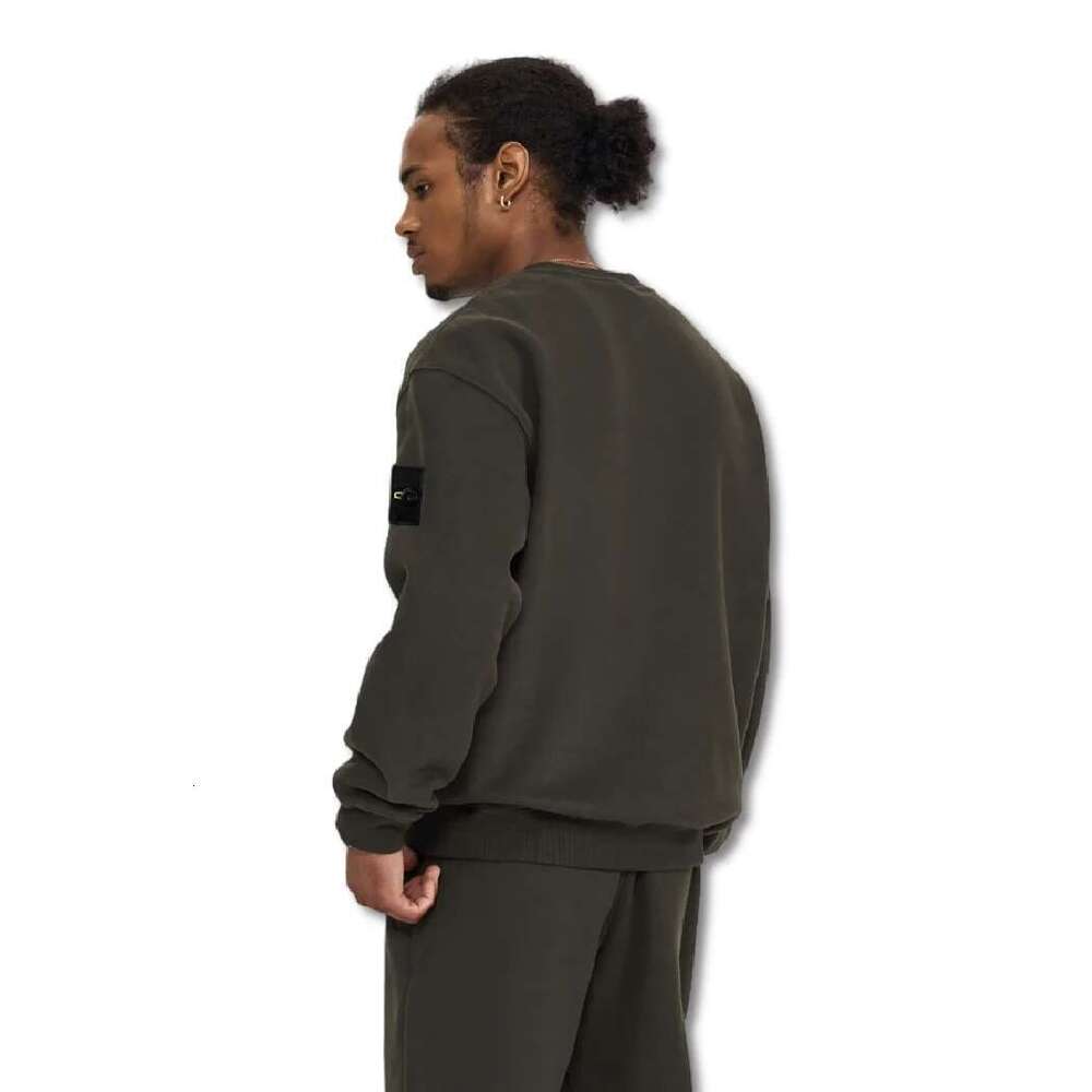 Compass Top Button Patch Italian Brand Style Techwear Utility Men's Hoodie Casual Cotton Solid Color Sweatshirt Pullover