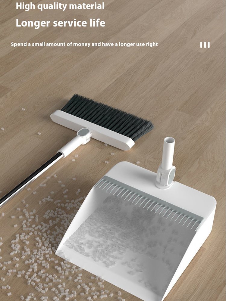 3in 1 Broom Dustpan Brush Set Non-stick Hair Broom Long Handle Broom With Stand Up Dustpan Folding Picker Cleaning Supplies