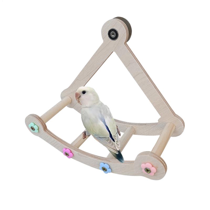 Parrot Cage Swing Rotating Safe Wooden Hammock Funny Natural Perch Bird Toys Pet Parrot Cage Accessories For Cockatiel Conure
