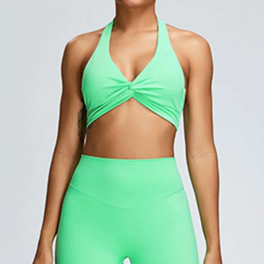 Sports Sexy Women Halter Top High Support Push-Up Open Back Wear Fiess Bras Yoga Workout Underwear Backless Bra Kl-My