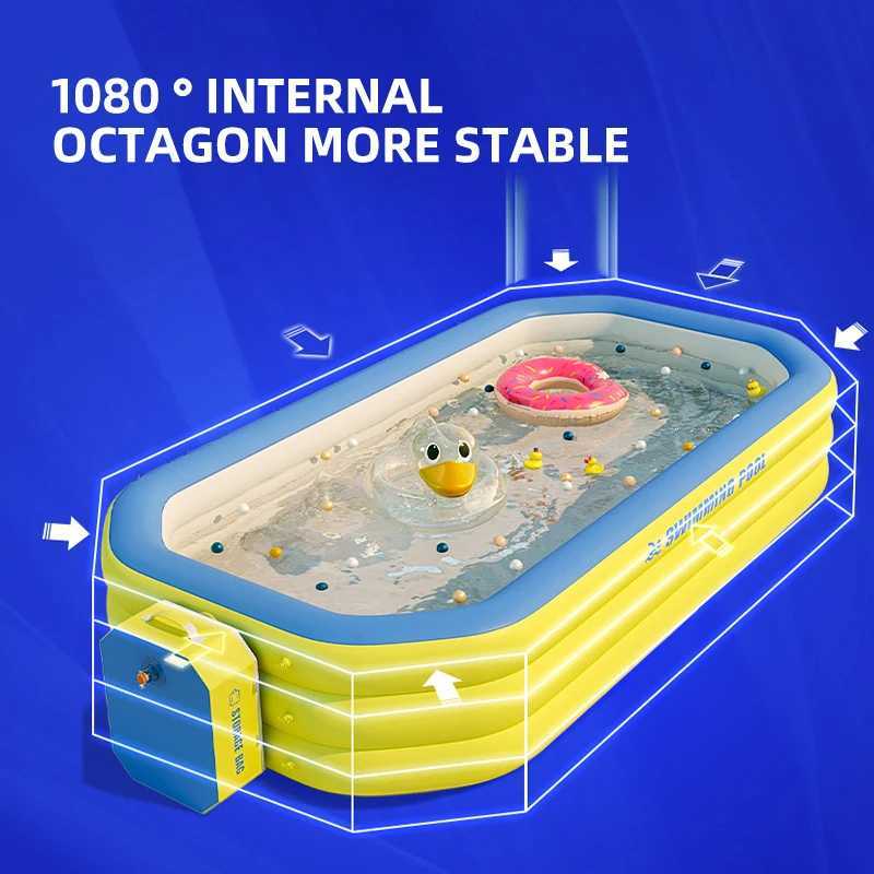 Large Swimming Pools 2.1M/2.6M/ 3M Inflatable Swimming Pool Outdoor Portable For Kids Family Bath country house Removable PoolsXJ250305