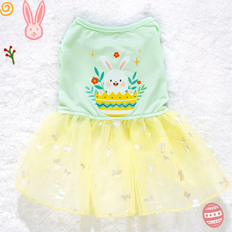 Easter Spring/Summer Breathable and Comfortable Dog Dress Skirt for Small to Medium Dogs Skirts Cat Dresses Chihuahua Poodle
