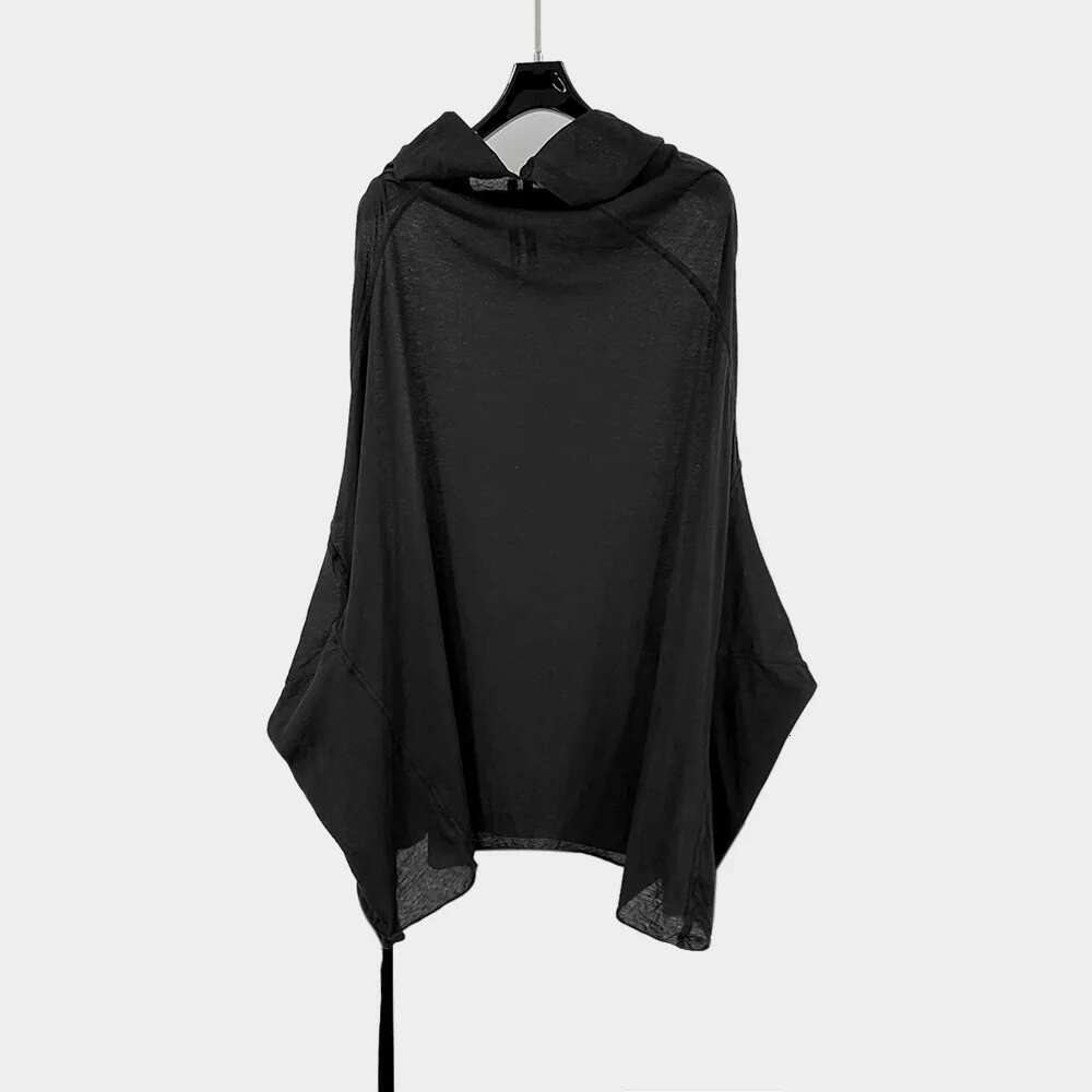 High Street Dark Rick RO Men And Women's Irregular Shoulder Bat Top Loose Long Sleeve T-Shirt Base Tshirt Tops