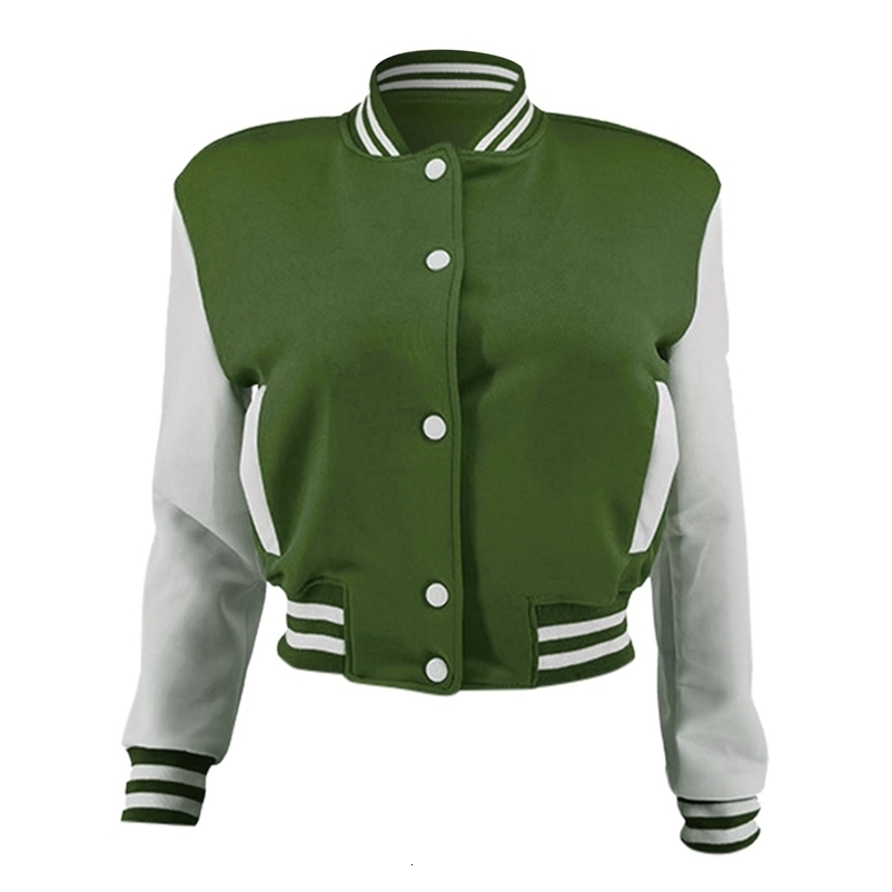 Y2K Baseball Coats Fashion Fall For Women Patchwork Button Cropped Coat Streetwear Bomber Jacket Chaquetas 250304