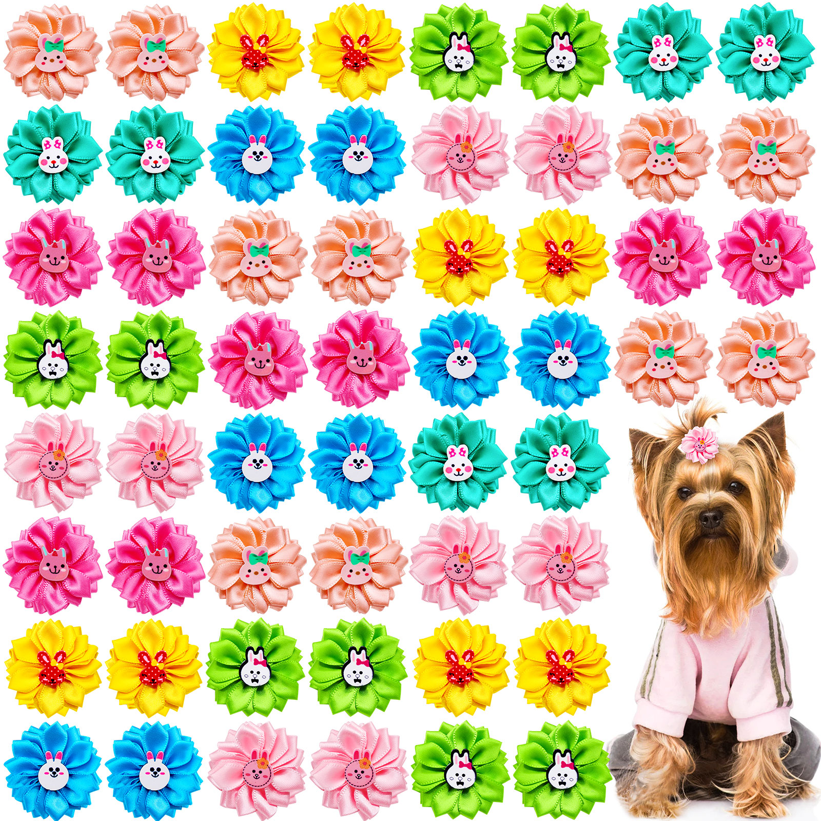 10PCS Easter Dog Grooming Accessories Holiday Puppy Bows With Rubber Bands Adjustable Dog Bow Ties Pet Supplies For Small Dogs