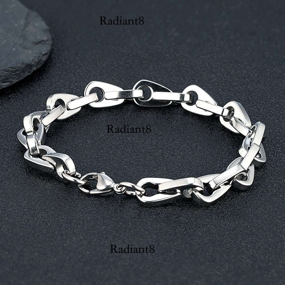 ENDN Punk Heavy Horseshoe k Bracelets for Men Vintage Oxidized Clip Chain Wristband Chunky Jewelry