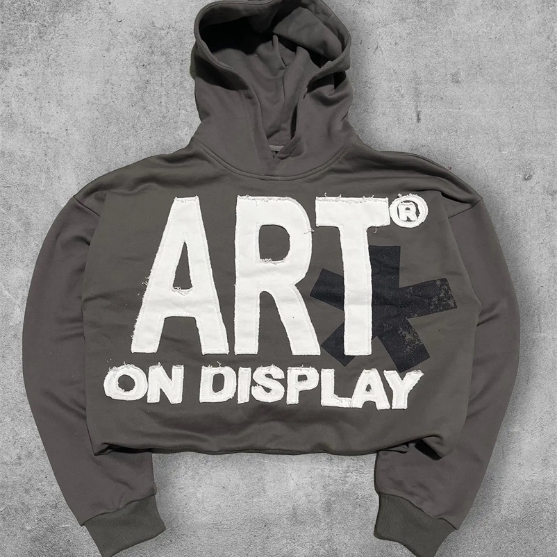 High Street Peace Retro Letter Patch For Men And Women Super Sports Hoodie Y2K Harajuku Hip Hop Gothic Casual Joker Clothing 250304