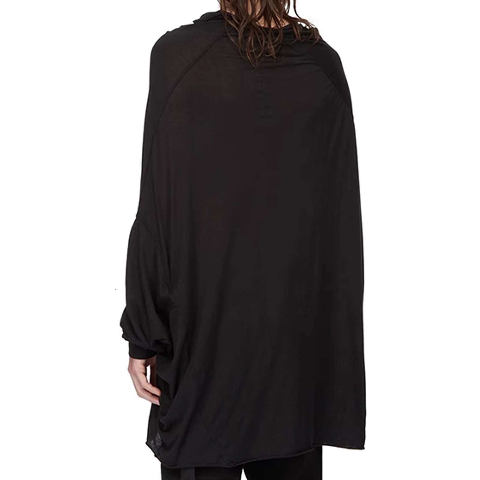 High Street Dark Rick RO Men And Women's Irregular Shoulder Bat Top Loose Long Sleeve T-Shirt Base Tshirt Tops